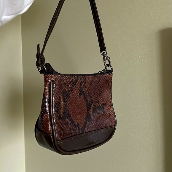 Donald J Pliner Vintage Brown Snake Skin Purse - Picture 8 of 10